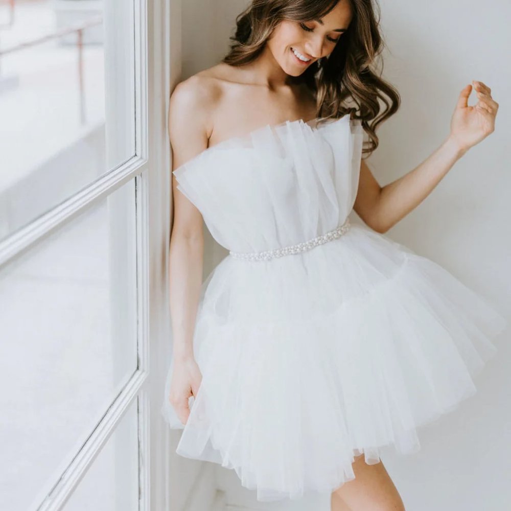 Untamed Petals Millie Mini Gown - Light Ivory - Small